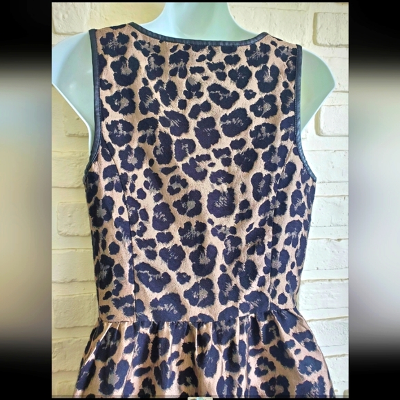 Kensie Leopard Animal Print Jacquard Fit & Flare Cocktail Dress Size XS Black - Picture 7 of 11